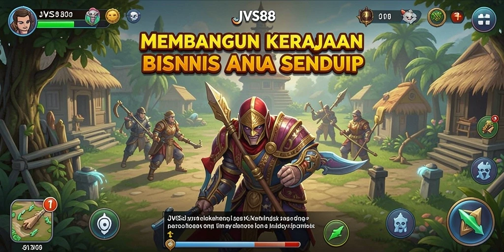 Screenshot utama JVS88 yang menunjukkan gameplay manajemen bisnis.