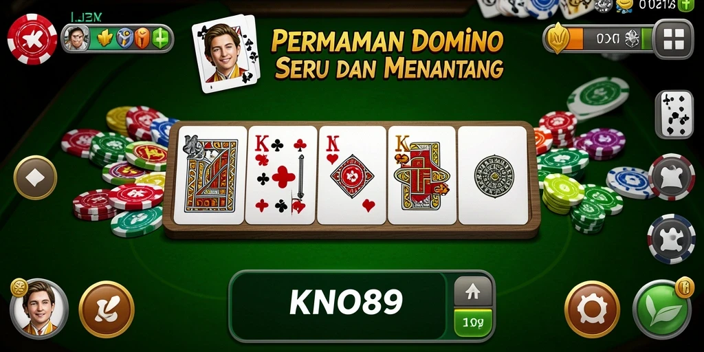 Tangkapan layar KNO89 yang menunjukkan gameplay domino yang seru.